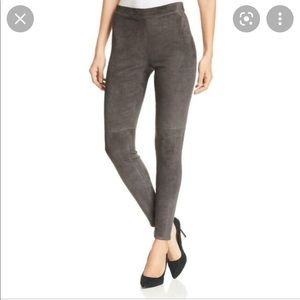 Elie Tahari Roxanna Lambs Suede Legging Small Gray